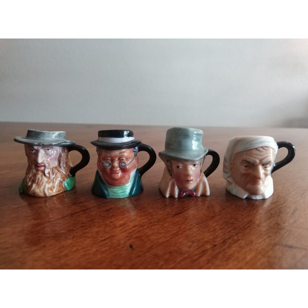 Vtg Franklin Mint Miniature Mini Toby Jug P. Dickens Character Lot Scrooge 1982